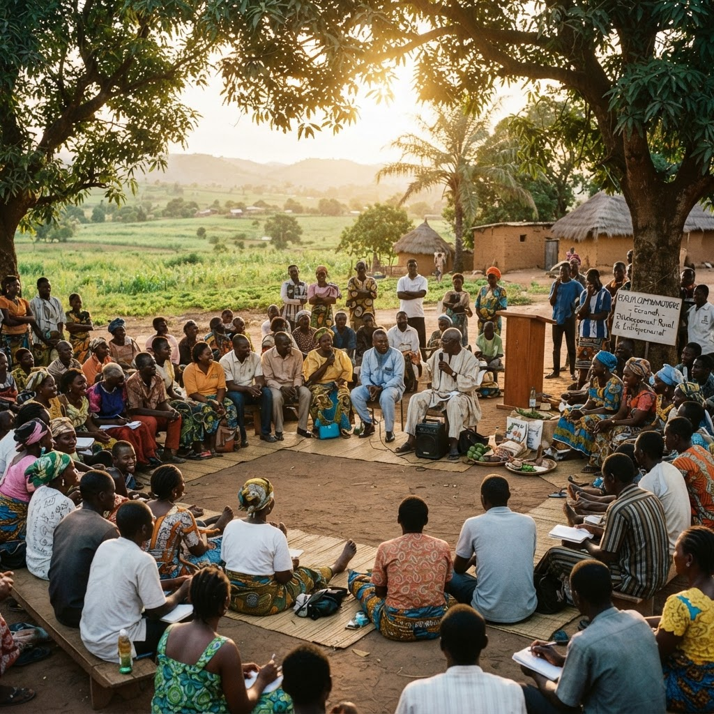 Rassemblement communautaire lors d’un forum rural FORDE